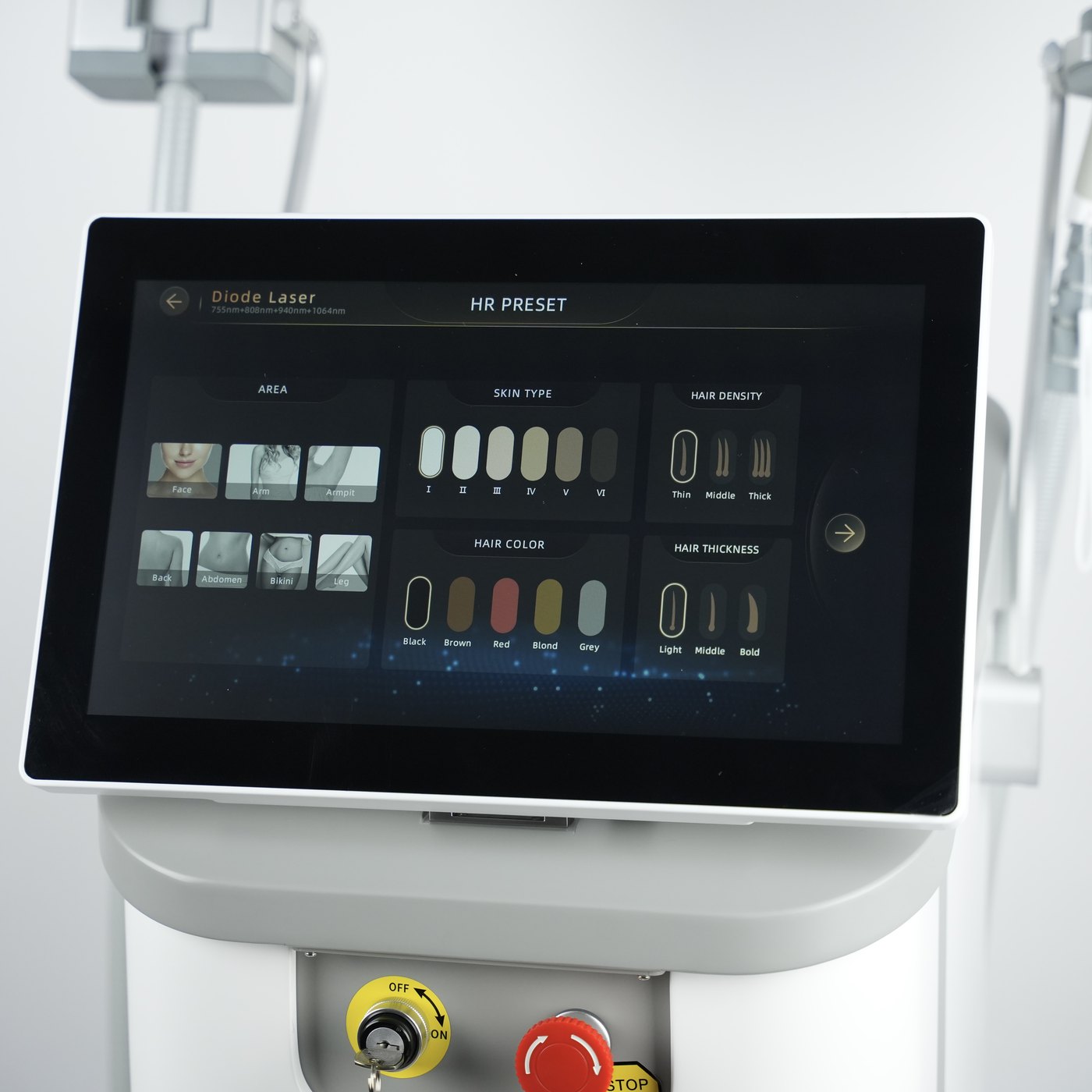 Touchscreen van de Quattro Diode Ice Laser